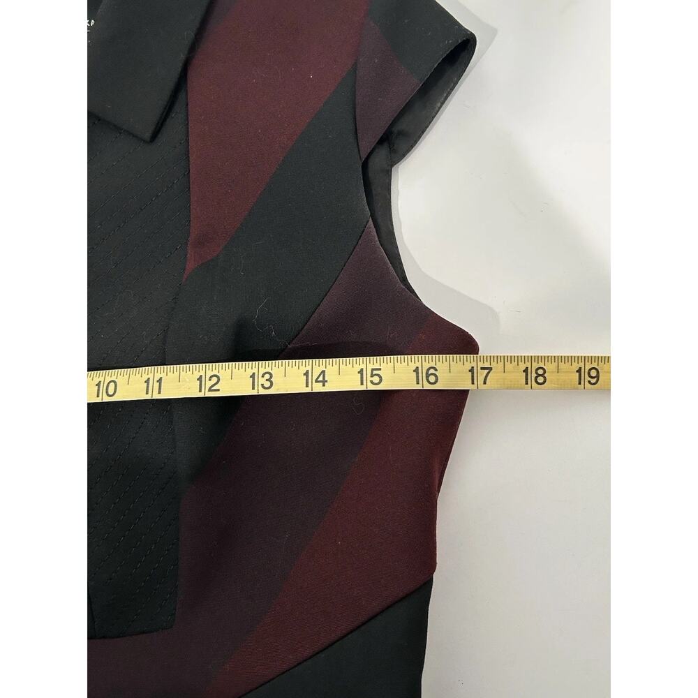 karen millen dress Body Shape Size 6 US Small Black And Burgundy Striped - Picture 6 of 10